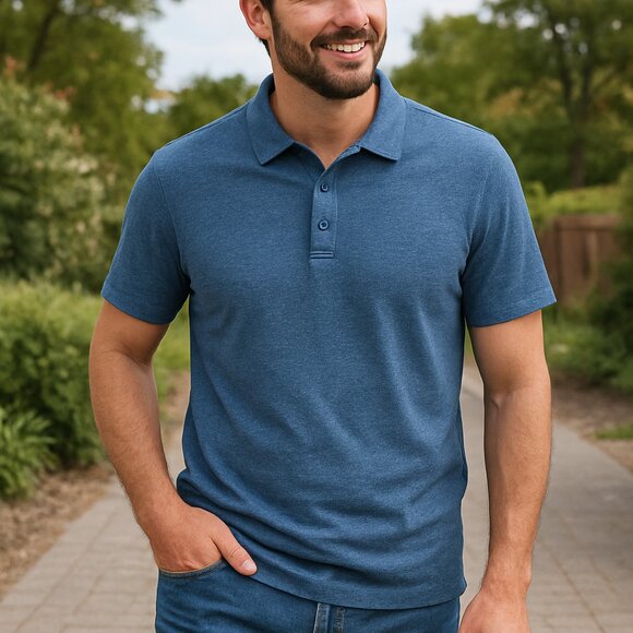 G.H. Bass & Co Golf Performance Polo Shirt XL Blue Short Sleeve - Picture 2 of 7